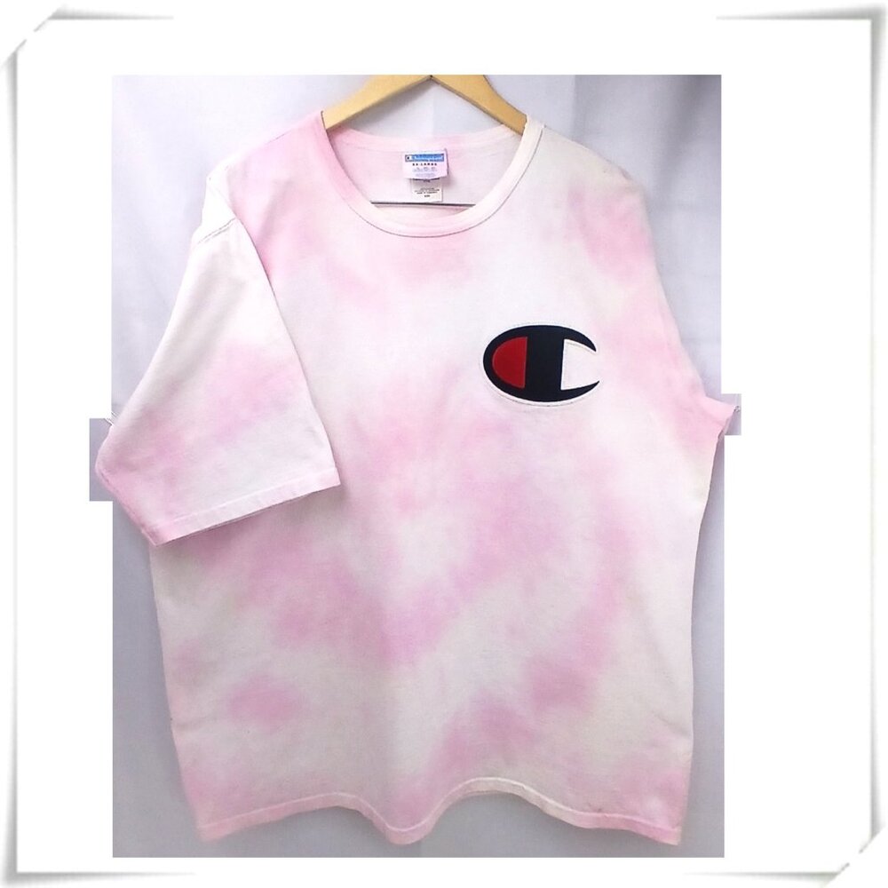 💲Sale 3/$15 - Champion Cotton White Pink Tie-dye Crew-neck Tee Unisex GUC